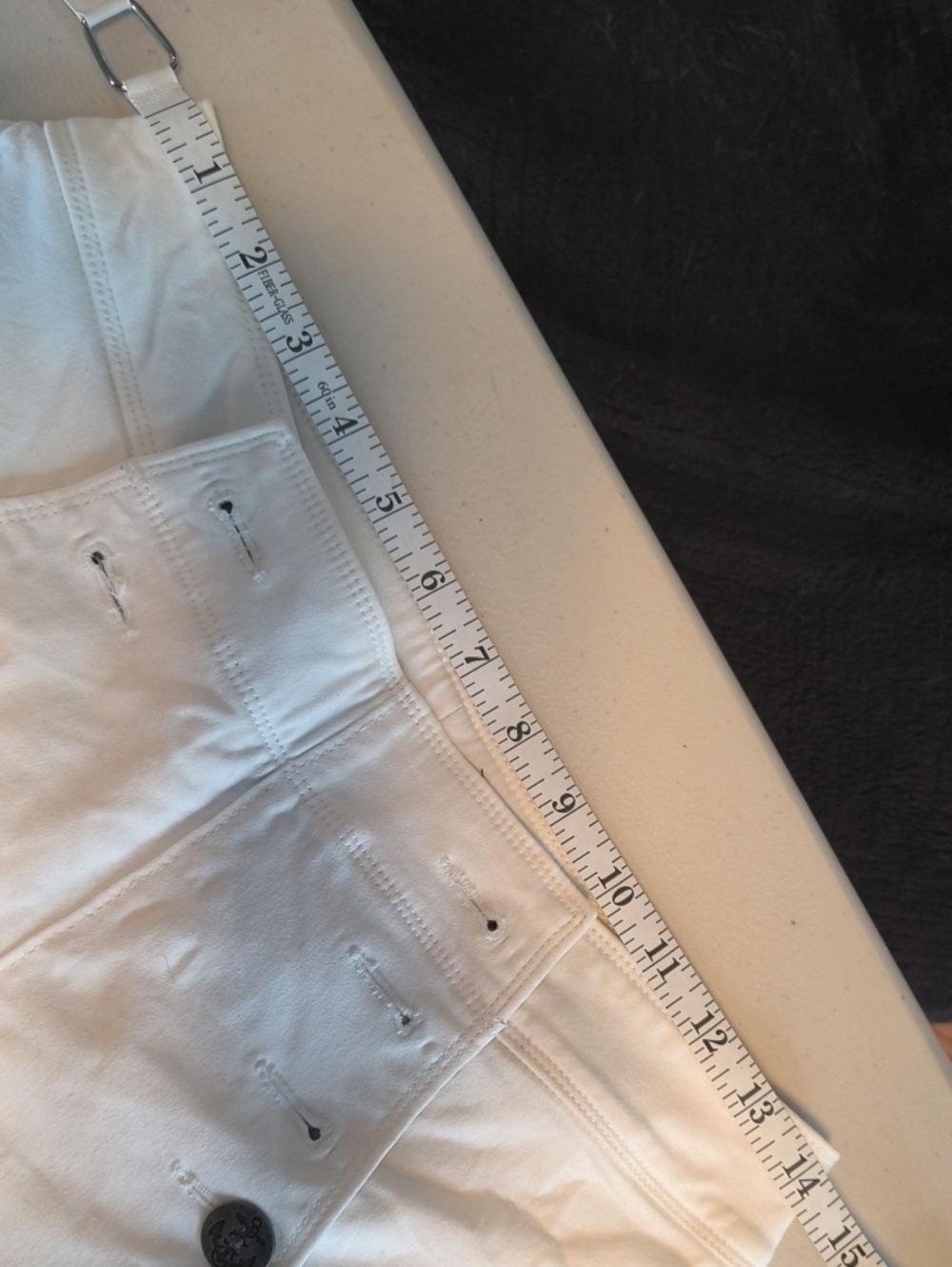 Express High Waist Cream Button Shorts - Picture 10 of 14